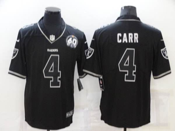 Men's Las Vegas Raiders #4 Derek Carr Black Shadow Vapor Limited Stitched Jersey